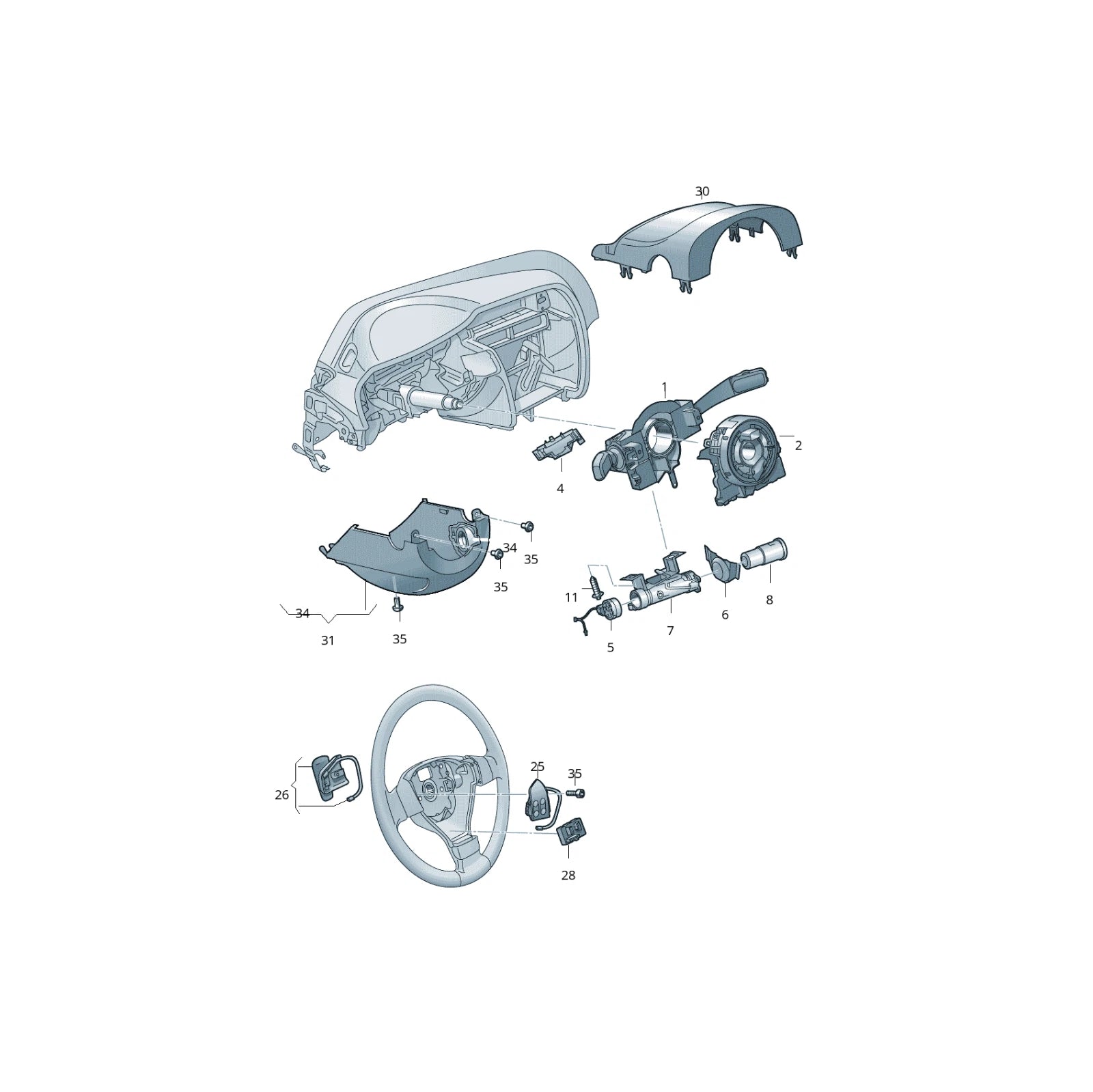 ⭐ Wickelfeder Lenkwinkelsensor 5K0953569AL Für VW Audi Skoda Seat